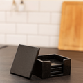 Black Granite Handcrafted Coasters | Square | Set of 6
