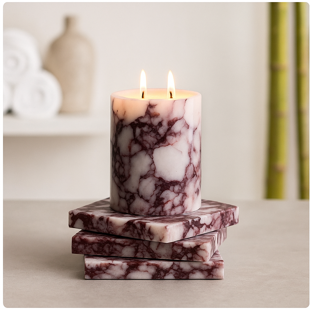 Calcutta Viola Marble Scented Candle Jar | Handcrafted